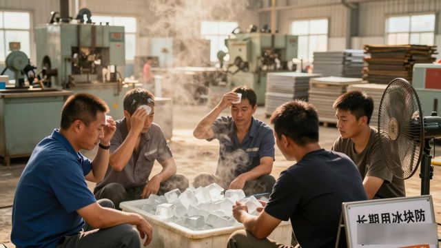 车间高温不用愁 溧阳防暑降温冰块成了工人的救命凉方